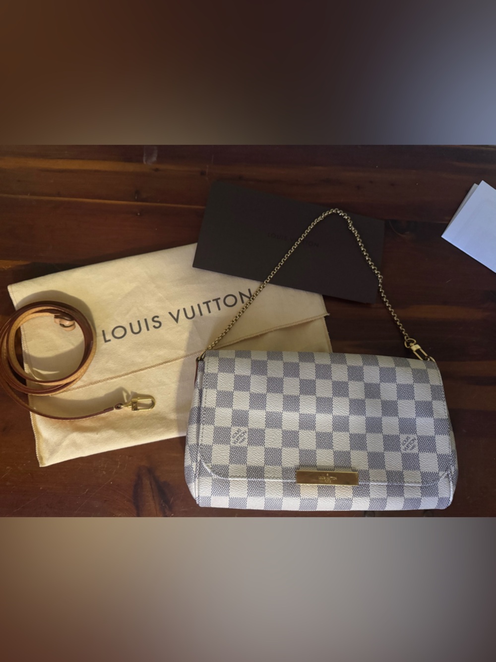 Louis Vuitton Domier Azure Favorite MM Shoulder / Crossbody Bag